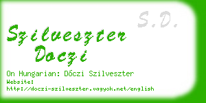 szilveszter doczi business card
